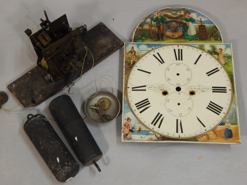 Appraisal: A mid thC clock movement and dial the dial signed