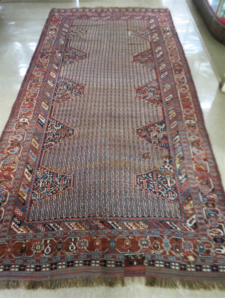 Appraisal: SEMI-ANTIQUE PERSIAN SHIRAZ AREA RUG Fars Province south central Iran