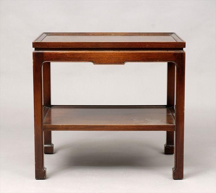 Appraisal: Chinese-Style Hardwood End Table with Shelf Grand Rapids MI x