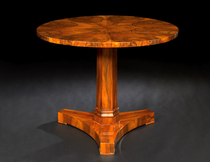 Appraisal: Continental Neoclassical Walnut and Burl Center Table second quarter th