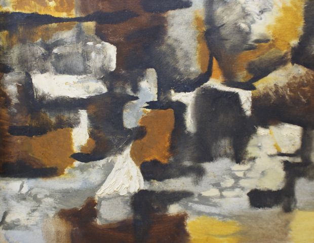 Appraisal: Dennis Grafton born Terrain oil on board x cm Provenance