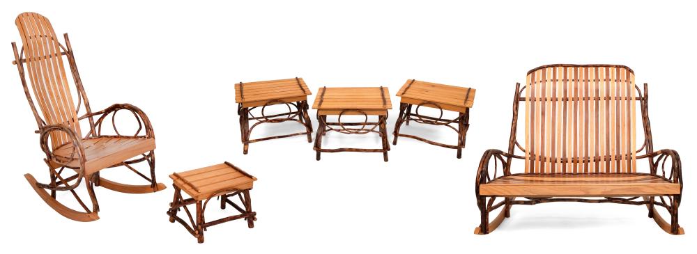 Appraisal: SIX-PIECE SUITE OF CONTEMPORARY AMISH BENTWOOD FURNITURE LATE TH CENTURYSIX-PIECE