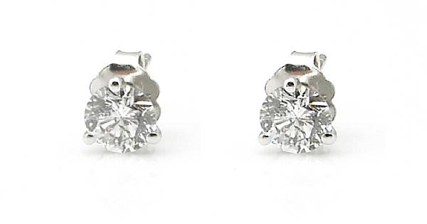 Appraisal: A pair of round brilliant-cut diamond and k white gold