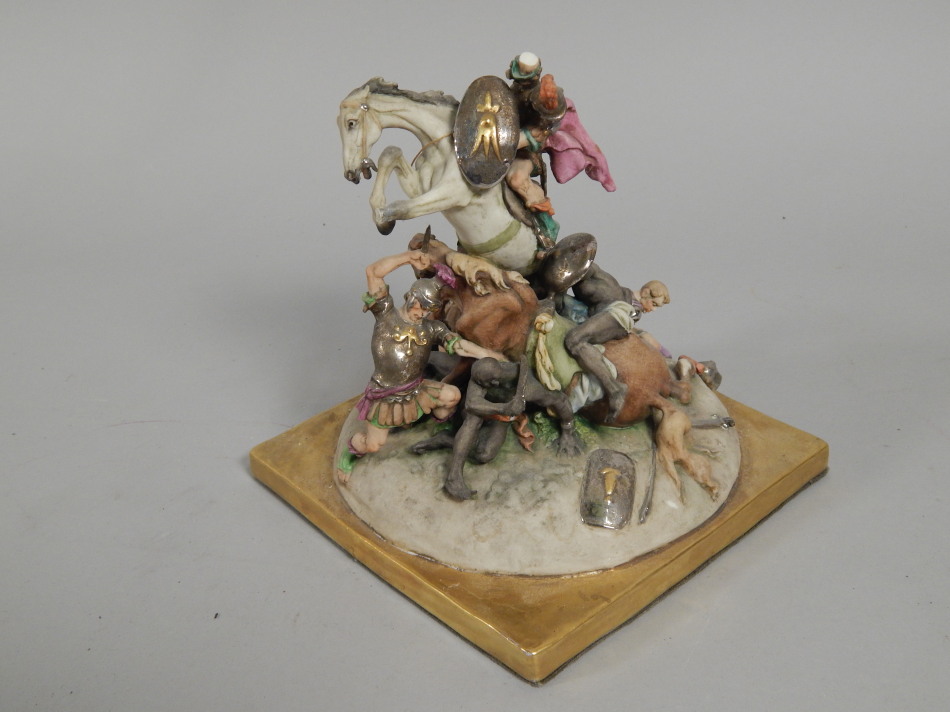 Appraisal: A Capodimonte figure group in the form of Roman soldiers