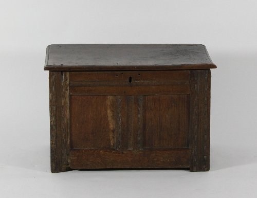 Appraisal: A late th Century small oak chest with a two-panelled