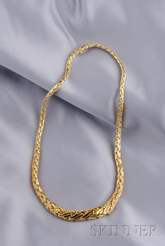 Appraisal: kt Gold Necklace Tiffany Co the tapering form of braided