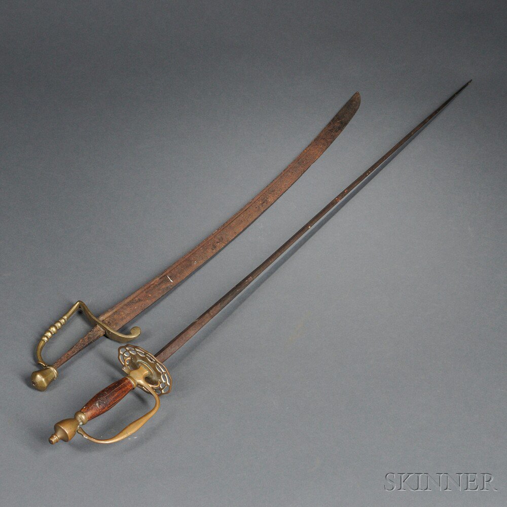 Appraisal: Brass-hilted Small-sword and a Sword with Missing Grip c late