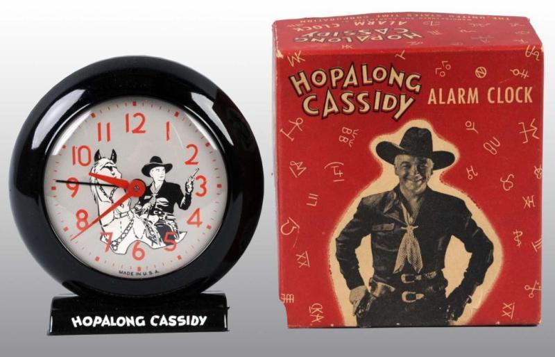 Appraisal: US Time Hopalong Cassidy Alarm Clock Description Circa Working Includes