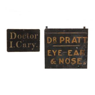 Appraisal: Two Physician's Painted Tin Trade Signs the first early th