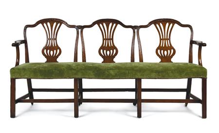 Appraisal: George III Mahogany Triple Chair Back Settee Estimate -