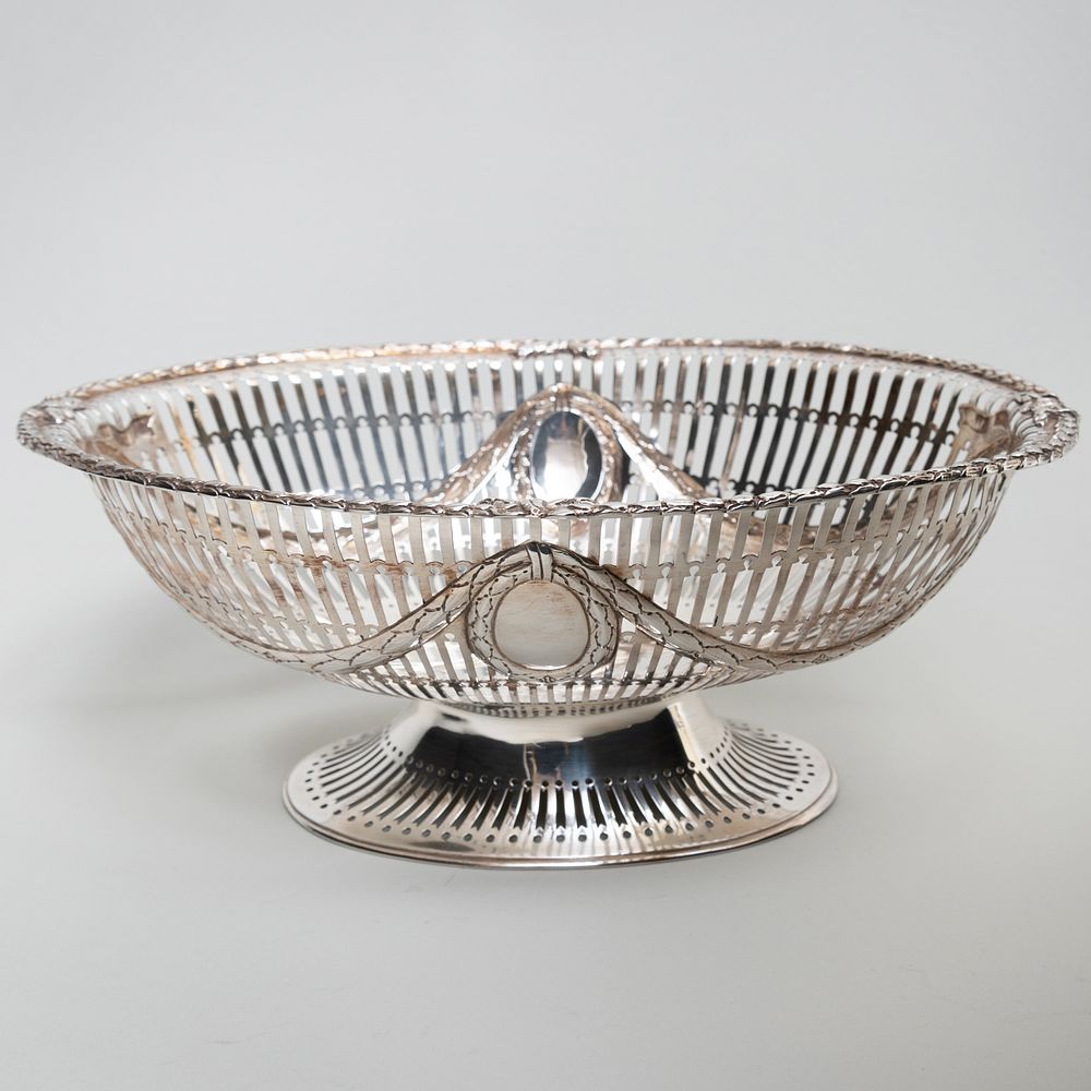 Appraisal: English Silver Plate Reticulated Centerbowl in wide