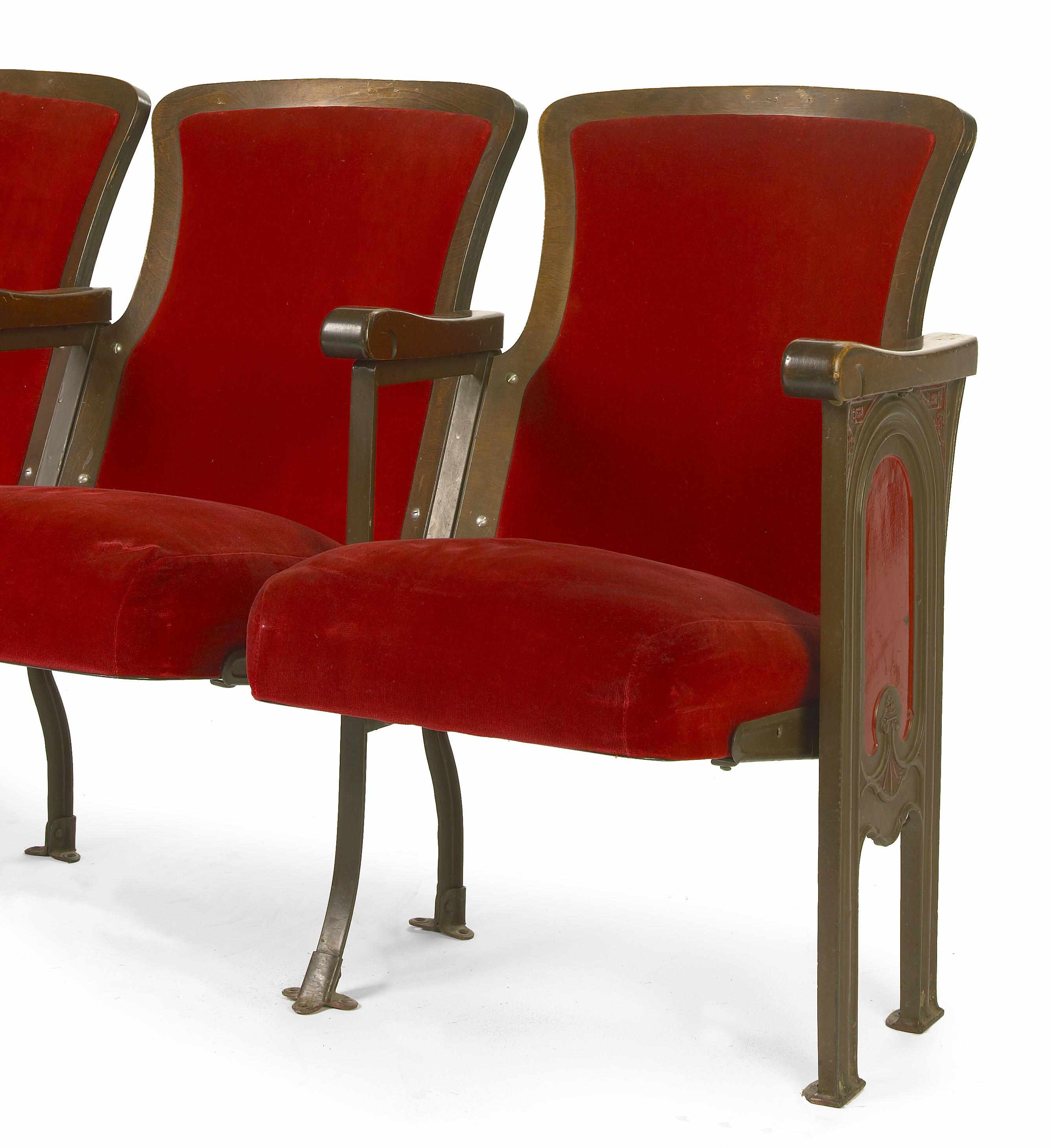 Appraisal: A row of five folding theater seats height of each