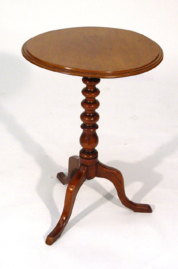 Appraisal: Victorian mahogany snap top wine table the circular top with