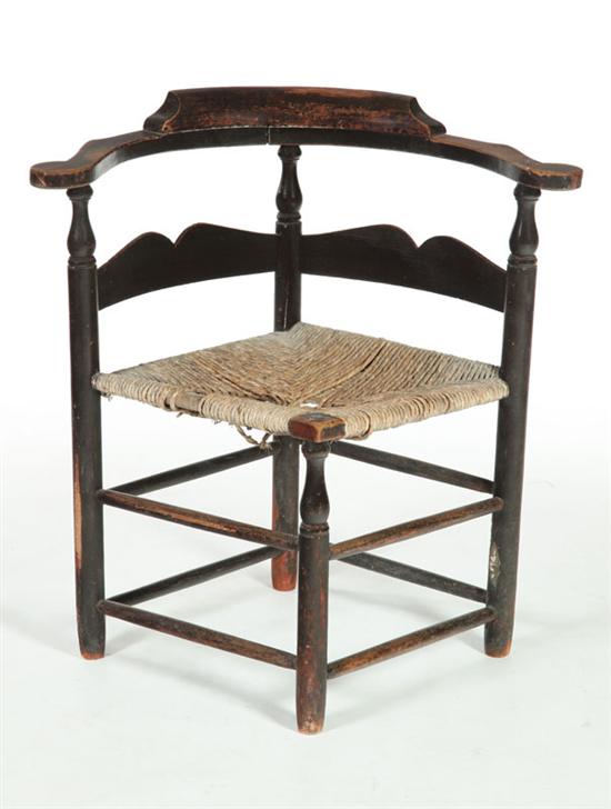 Appraisal: CHIPPENDALE CORNER OR ROUNDABOUT CHAIR New England nd half- th