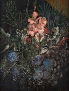 Appraisal: VASILY SHUKHAEV RUSSIAN - Bouquet of Flowers tempera on canvas