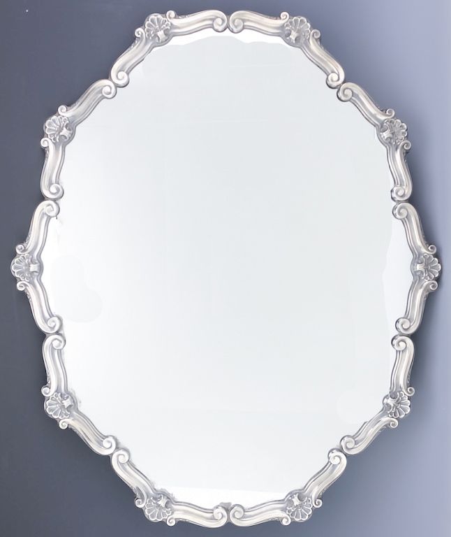 Appraisal: Del Pilar Sterling Silver Plateau Footed Mirror Designer signed Del