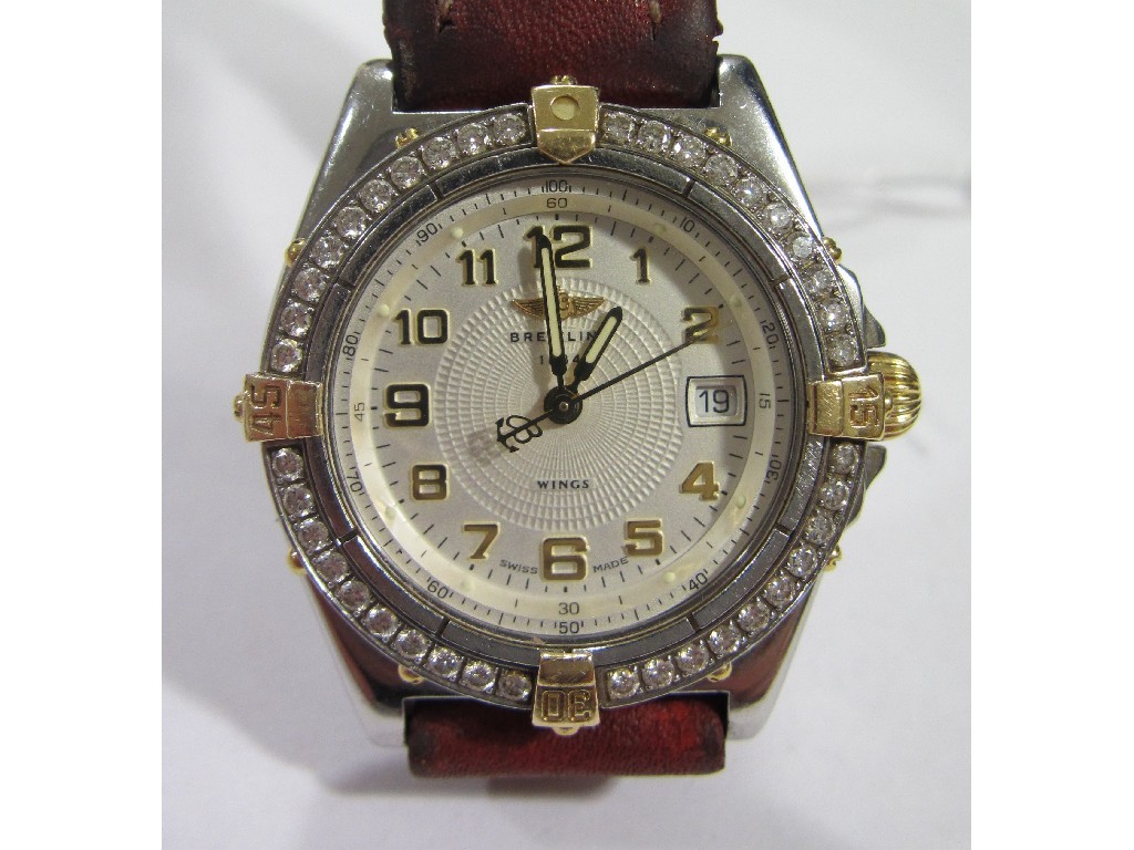 Appraisal: Ladies Breitling Wings bi colour metal wrist watch with cream