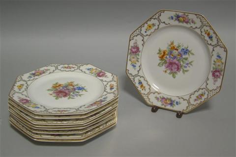 Appraisal: SET OF NINE ROSENTHAL 'THE DRESDEN' OCTAGONAL DESSERT PLATES patented