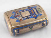 Appraisal: A Russian silver vesta with slow match holder champleve enamelled