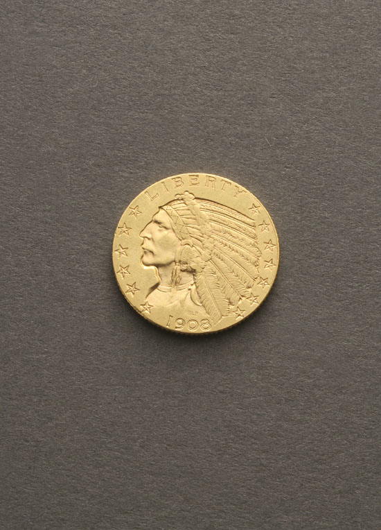 Appraisal: U S Indian Head Five-Dollar Gold Coin Dated S