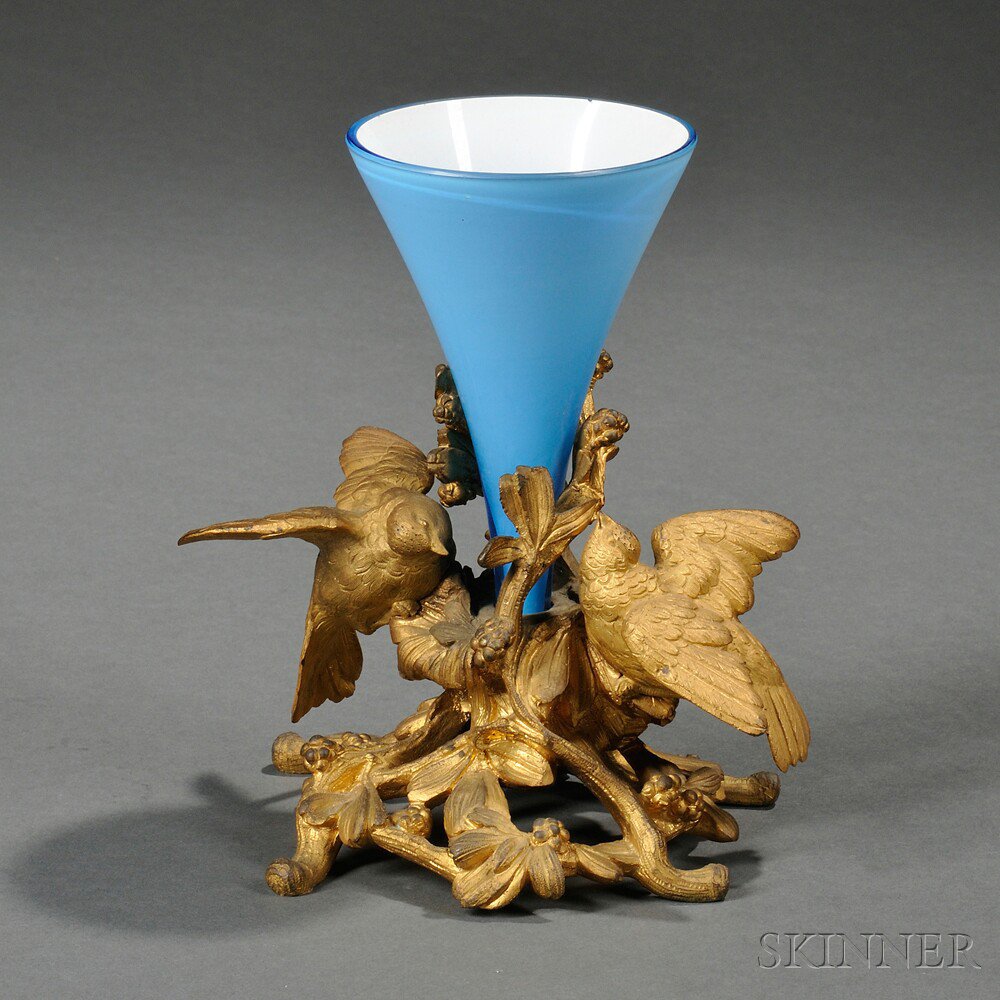 Appraisal: Gilt-bronze and Glass Single-stem Epergne probably France th century the