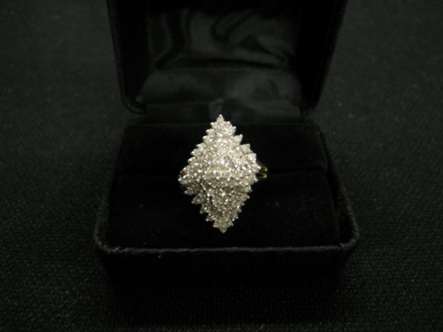 Appraisal: Diamond Fashion Ring diamond shaped loaded with diamonds totaling approx