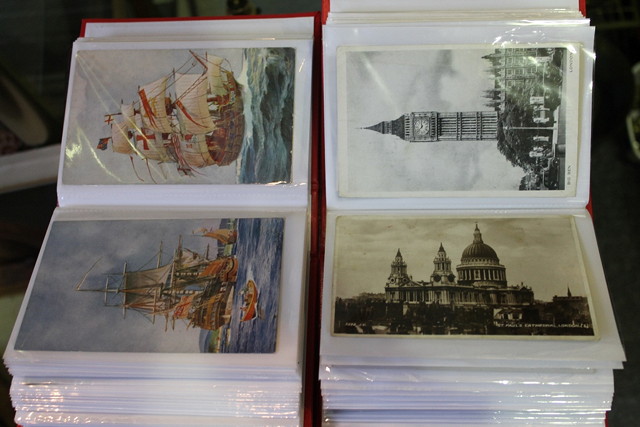 Appraisal: A COLLECTION OF VARIOUS POSTCARDS in three albums including French