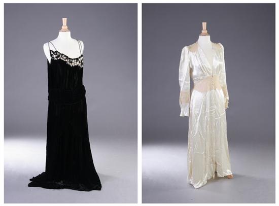 Appraisal: BLACK VELVET EVENING DRESS circa With rhinestone mounted pieced chiffon