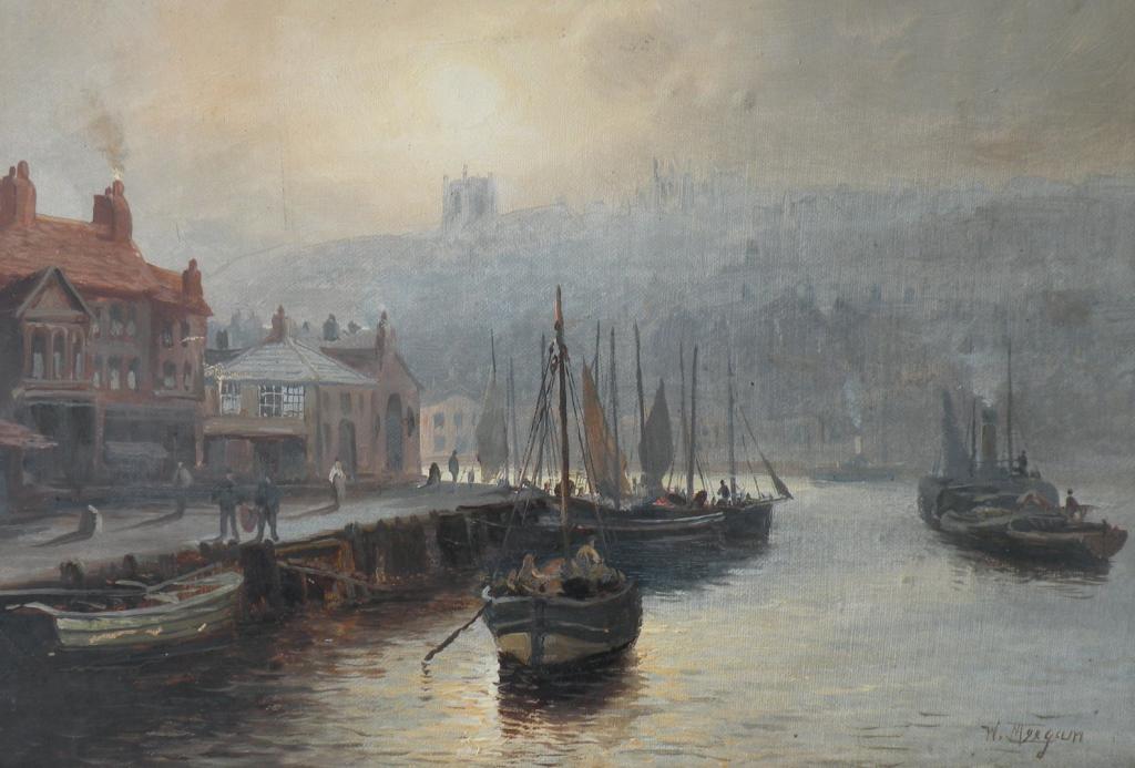 Appraisal: Walter Linsley Meegan - Whitby HarbourOil on canvasSigned cm x