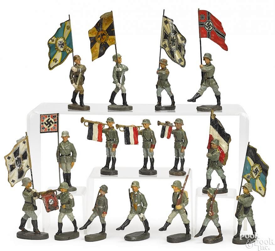 Appraisal: Elastolin painted composition soldiers Elastolin painted composition soldiers sixteen pieces