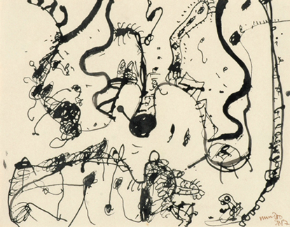 Appraisal: John Olsen born Mundoo Island ink on paper titled initialled