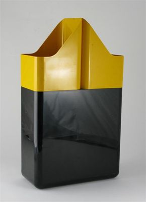 Appraisal: A Collection Longato yellow and black plastic umbrella stand designed