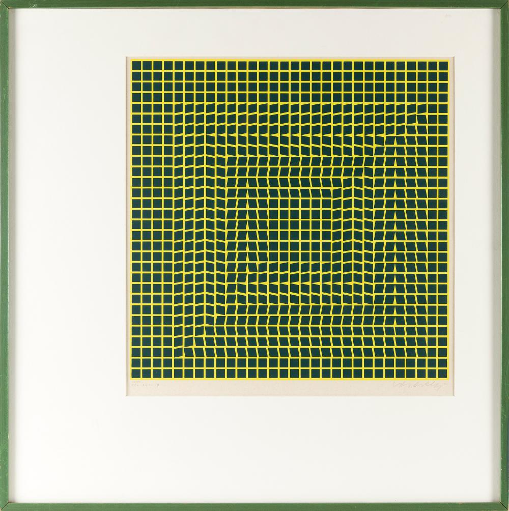 Appraisal: VICTOR VASARELY FRANCE HUNGARY - TAU-CETI COLOR SCREENPRINT X FRAMED