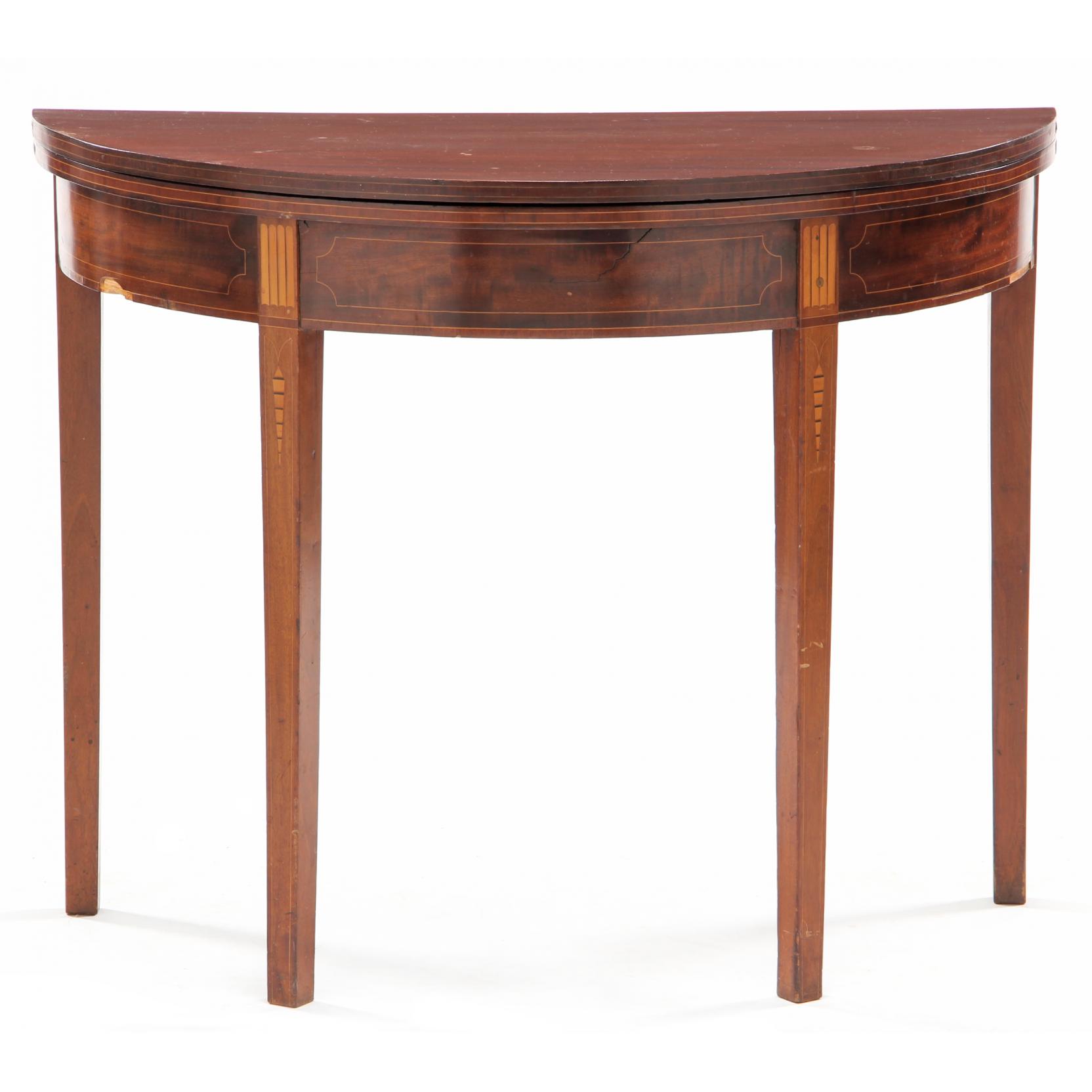 Appraisal: Federal Inlaid Card Table probably Newport RI circa mahogany mahogany