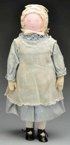 Appraisal: Vintage Moravian Cloth Polly Heckewelder Doll Description Made by the