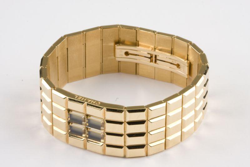 Appraisal: KT Yellow Gold Chanel Bracelet Wrist Watch digital with hidden