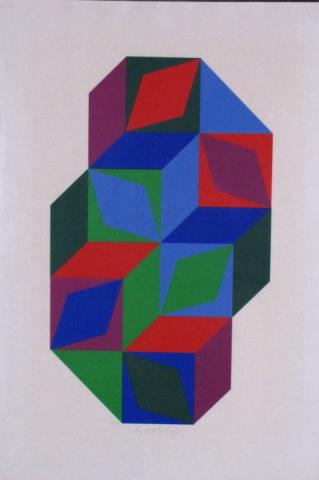 Appraisal: Victor Vasarely FR - lithograph x original silkscreen signed and