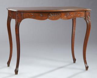 Appraisal: French Louis XV Style Carved Beech Tortoise Top Ce French