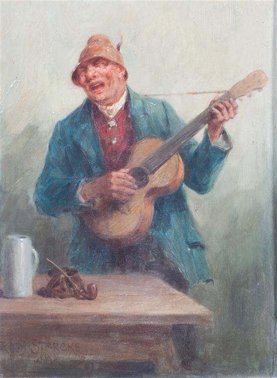 Appraisal: Sale Lot Richard Starcke German - Musician oil on board