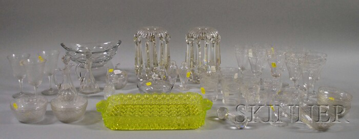 Appraisal: Group of Colorless Cut Glass Stemware Tableware and a Vaseline