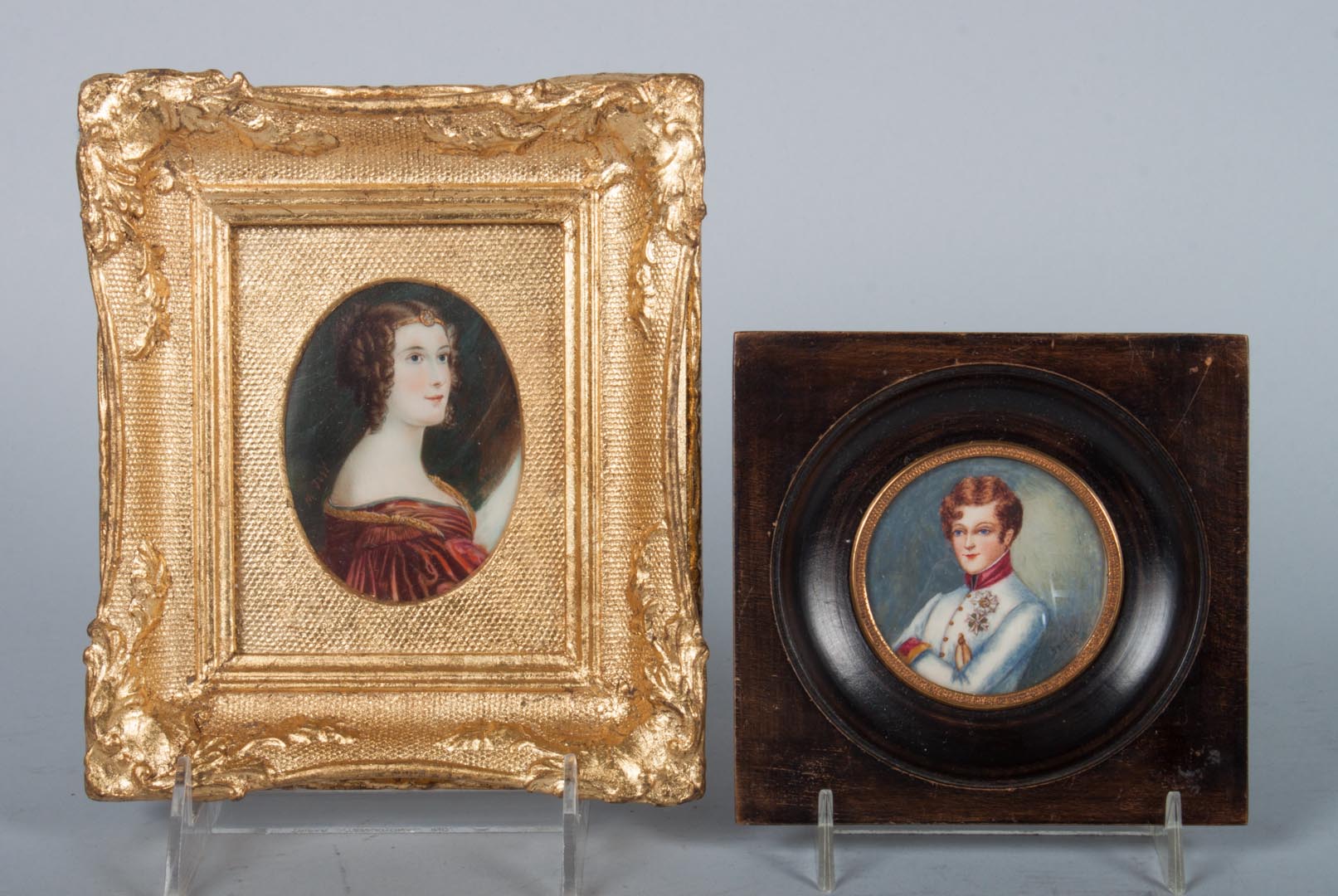 Appraisal: English School th c Two miniature portraits both gouache on