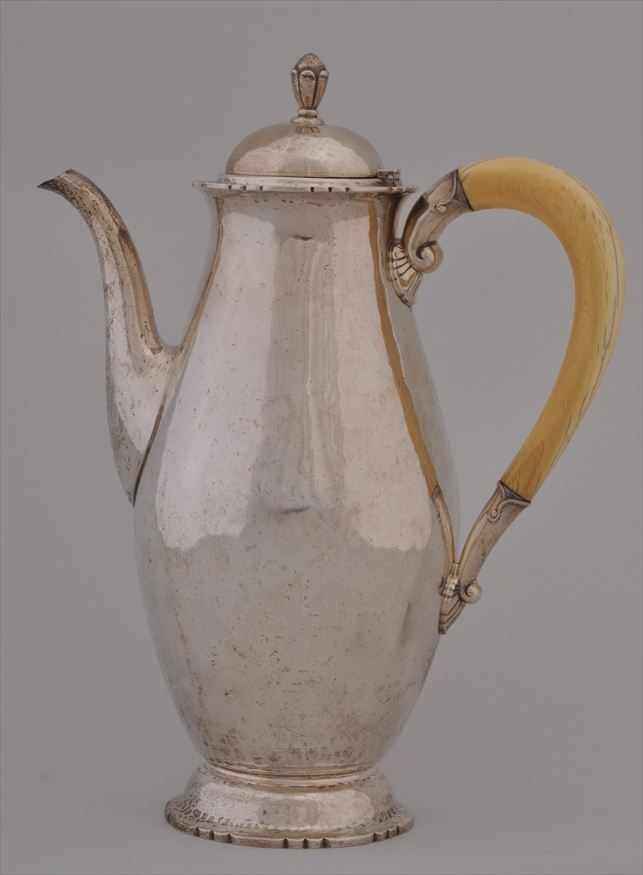 Appraisal: SHREVE CO HAMMERED SILVER AFTER DINNER PINT COFFEE POT The