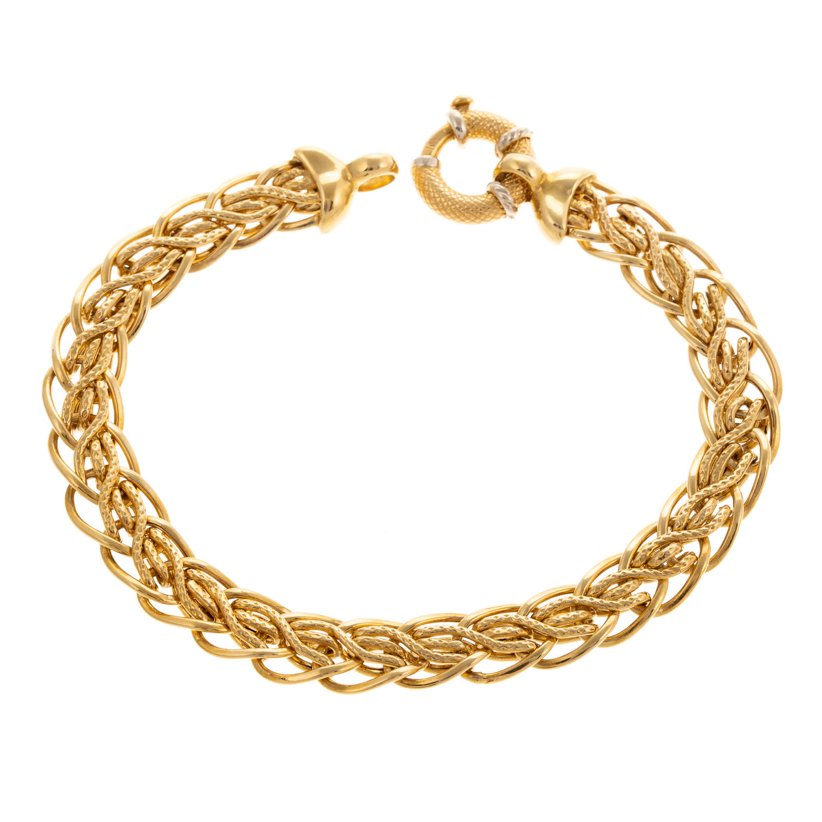 Appraisal: AN K YELLOW GOLD FANCY LINK BRACELET K yellow gold