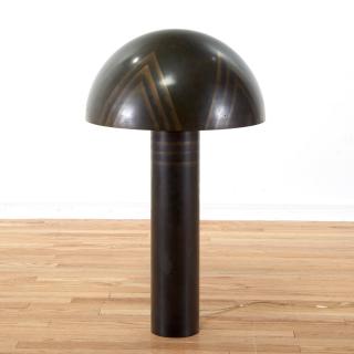 Appraisal: Karl Springer bronze mushroom lamp Karl Springer bronze mushroom lamp