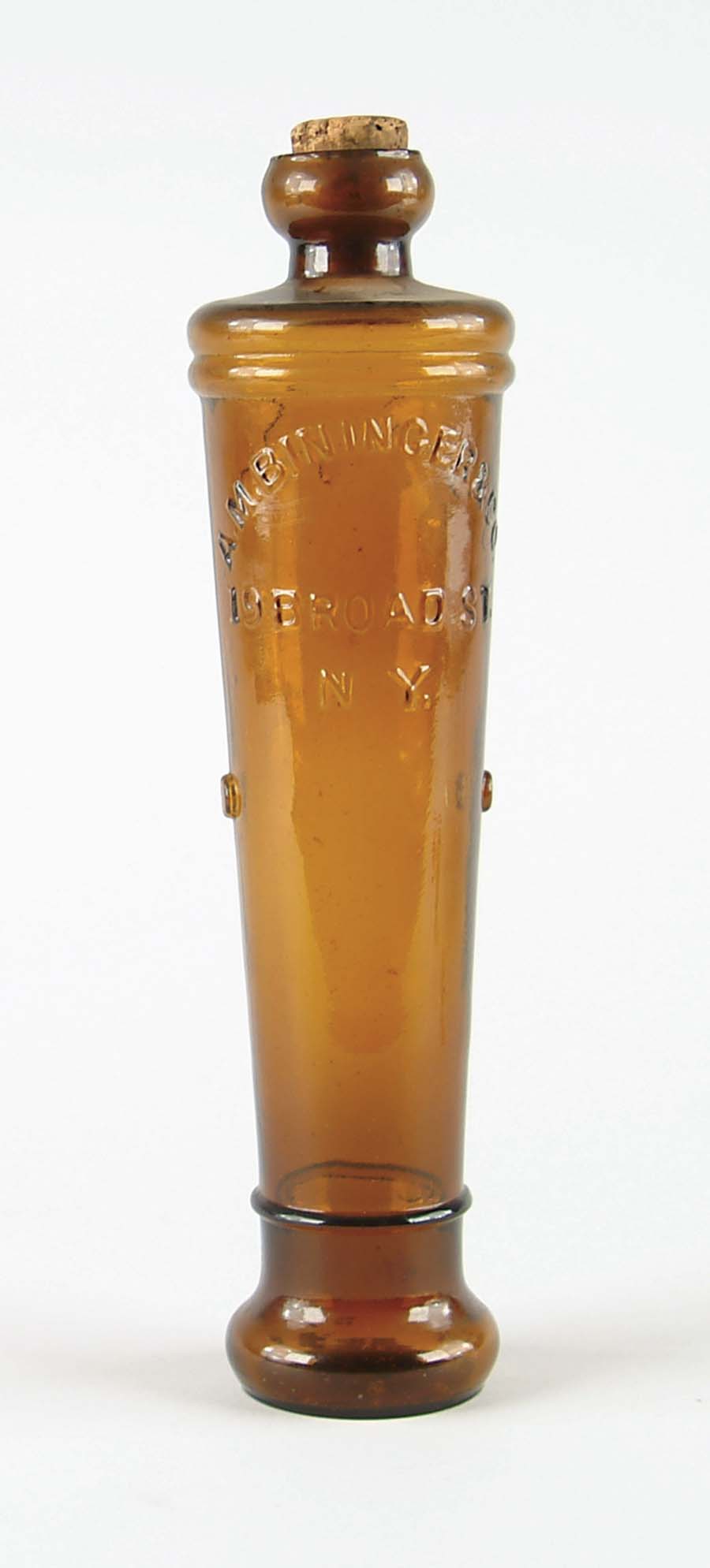 Appraisal: BININGER CANNON Medium amber Tooled lip smooth base SIZE -