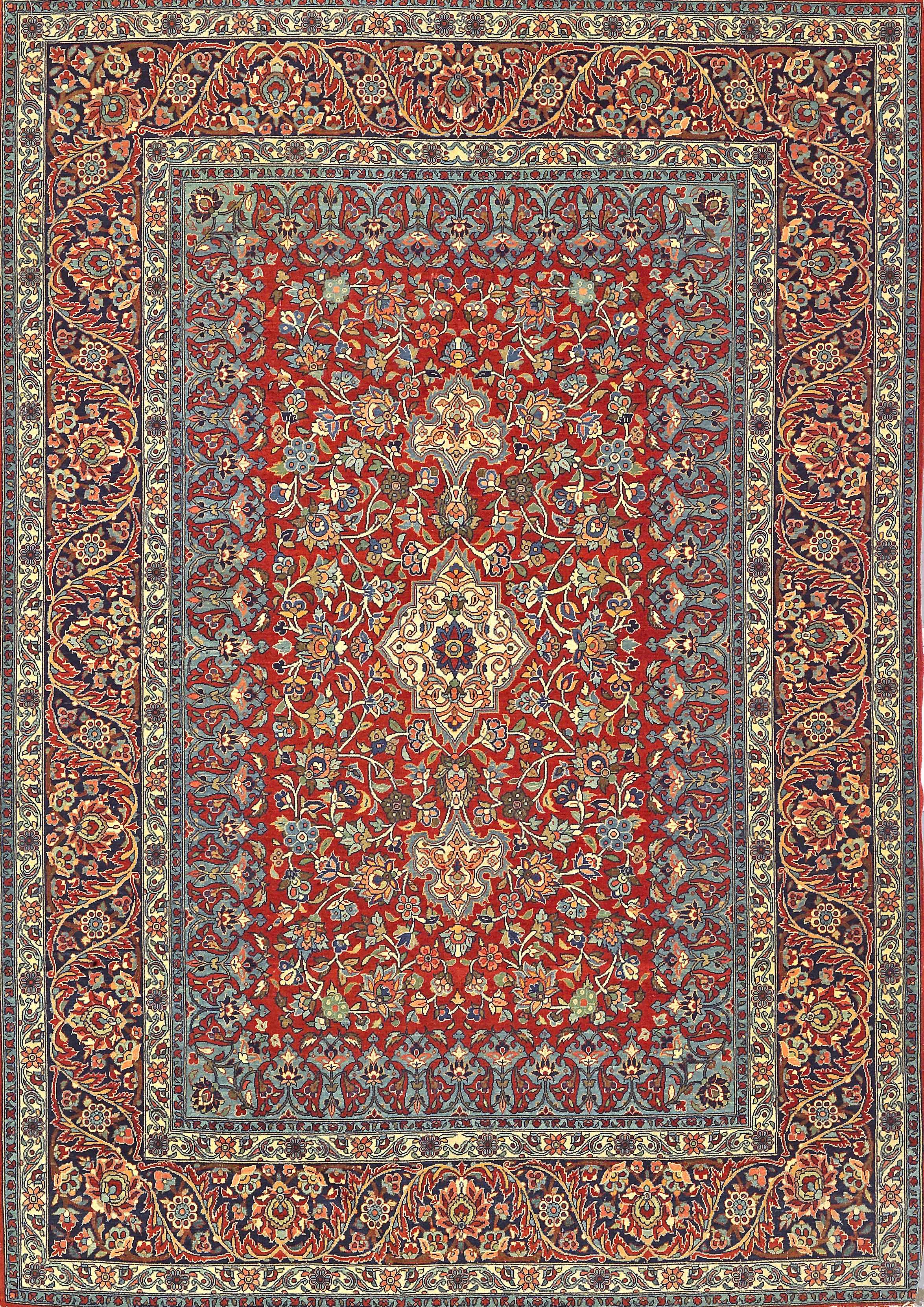 Appraisal: A Kashan rug Central Persiacirca size approximately ft in x