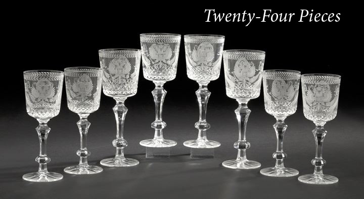 Appraisal: Twenty-Four-Piece Faberge Ltd Stemware Service for twelve persons the cut