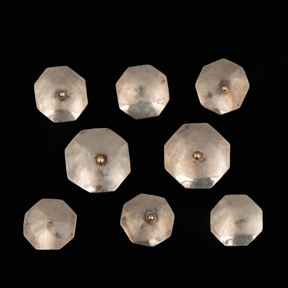 Appraisal: Charles Loloma Hopi - Set of Eight Silver Buttons with