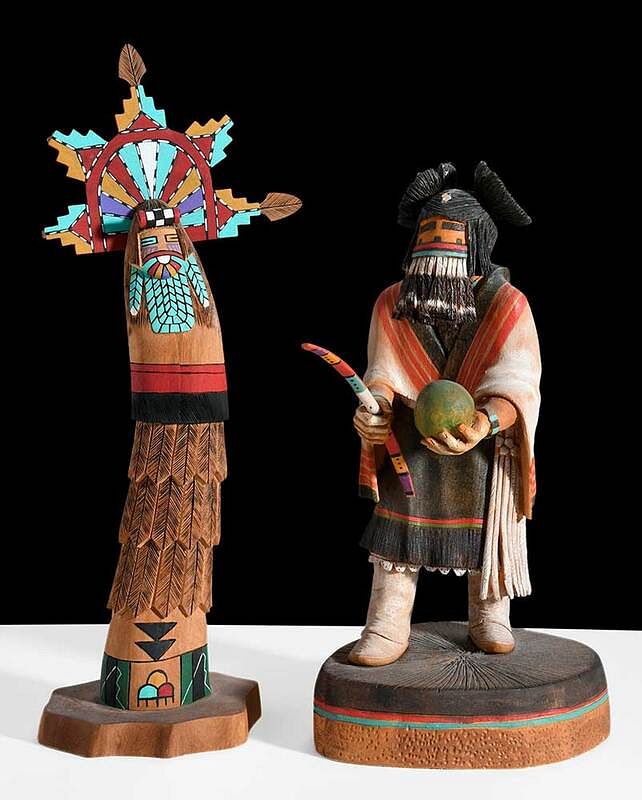 Appraisal: Two Hopi Katsinam th century one possibly depicting a Corn