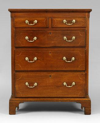 Appraisal: Important Piedmont North Carolina tall chest inlaid walnut with yellow